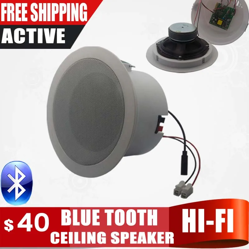 10W 5 inch Wireless Active Bluetooth Ceiling Speakerin Amplifier from