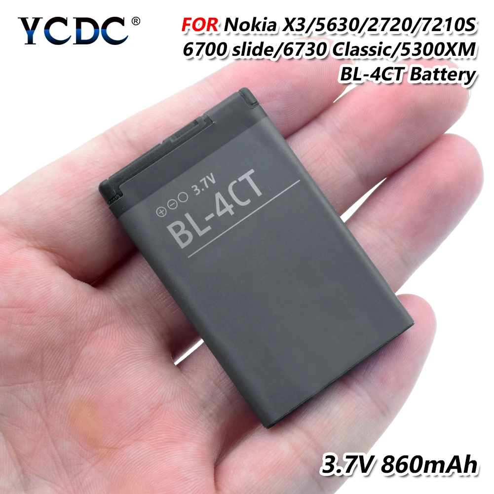 YCDC 3,7 V 860 мА/ч, BL-4CT BL4CT литий-ионный аккумулятор Батарея для Nokia 7210S 7310C 6700S 7230X3 X3-00 2720A 3720 6702S 5300XM 6730C