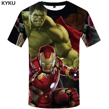 

KYKU Brand Iron Man T shirt Men Hulk Shirt Print Avengers Tshirt Printed Marvel T-shirts 3d Carnage Anime Clothes Short Sleeve
