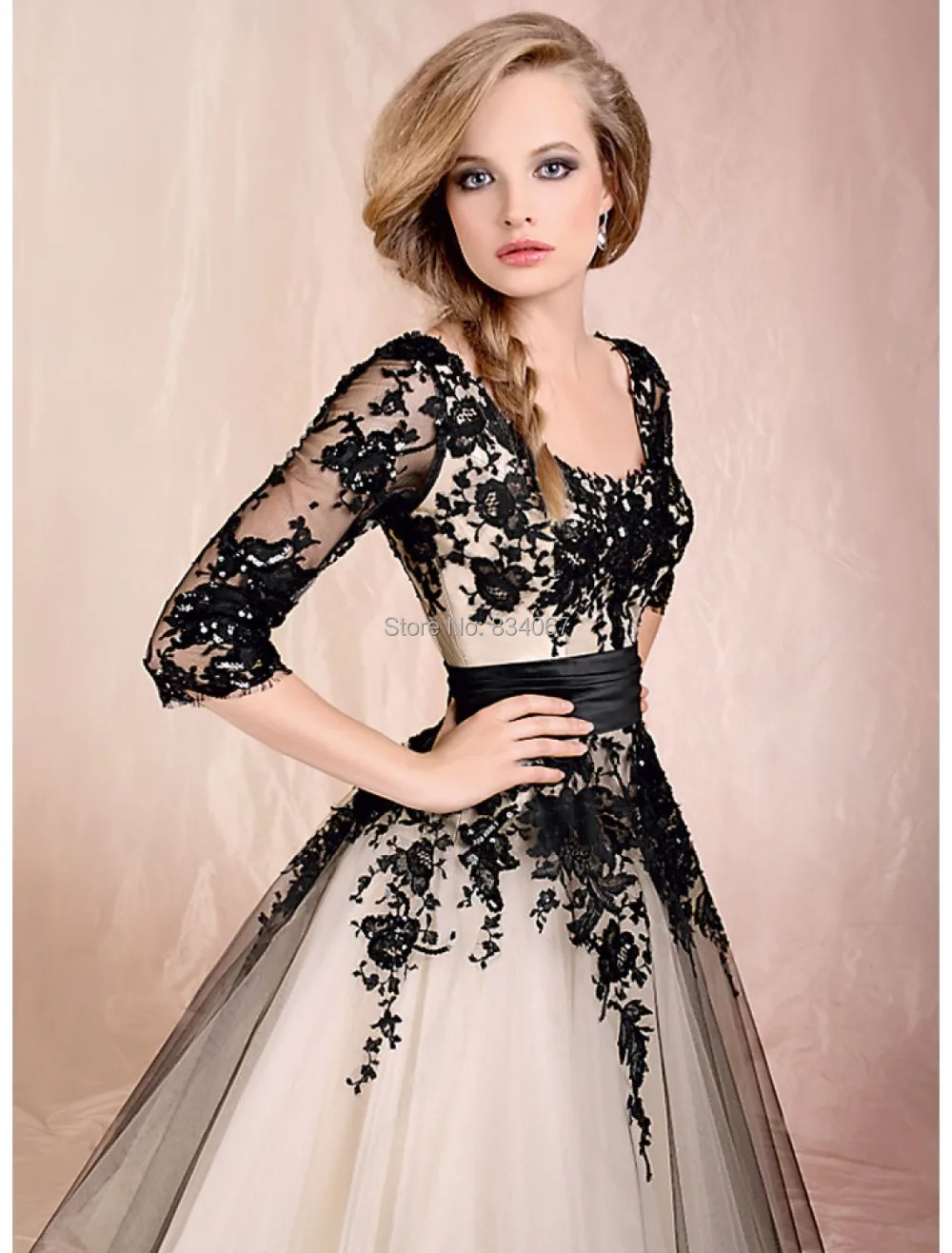 Black Wedding Dresses with Sleeves