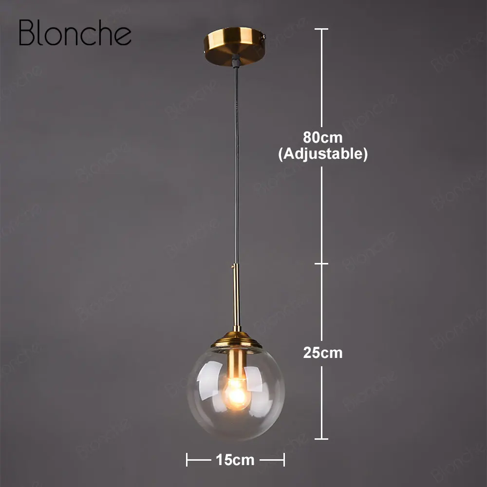 Скандинавские стеклянные шаровые подвесные светильники, современный золотой подвесной светильник, домашний Лофт, декоративный светильник, Светильники для кафе, столовой, кухни, спальни, лампа