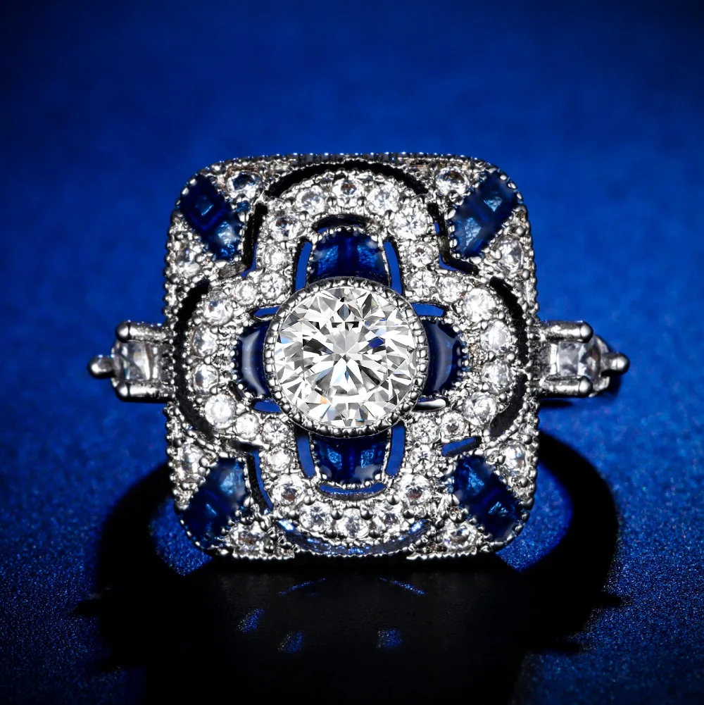 

Original Design Gorgeous cz unique style top quality Ring round cut giant Cubic Zirconia Hot Ins sterling silver 925