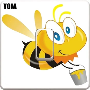 

YOJA Cartoon Flying Little Bee PVC Wall Sticker Family Kids Room Decor Colour Switch Stickers 12ss0045