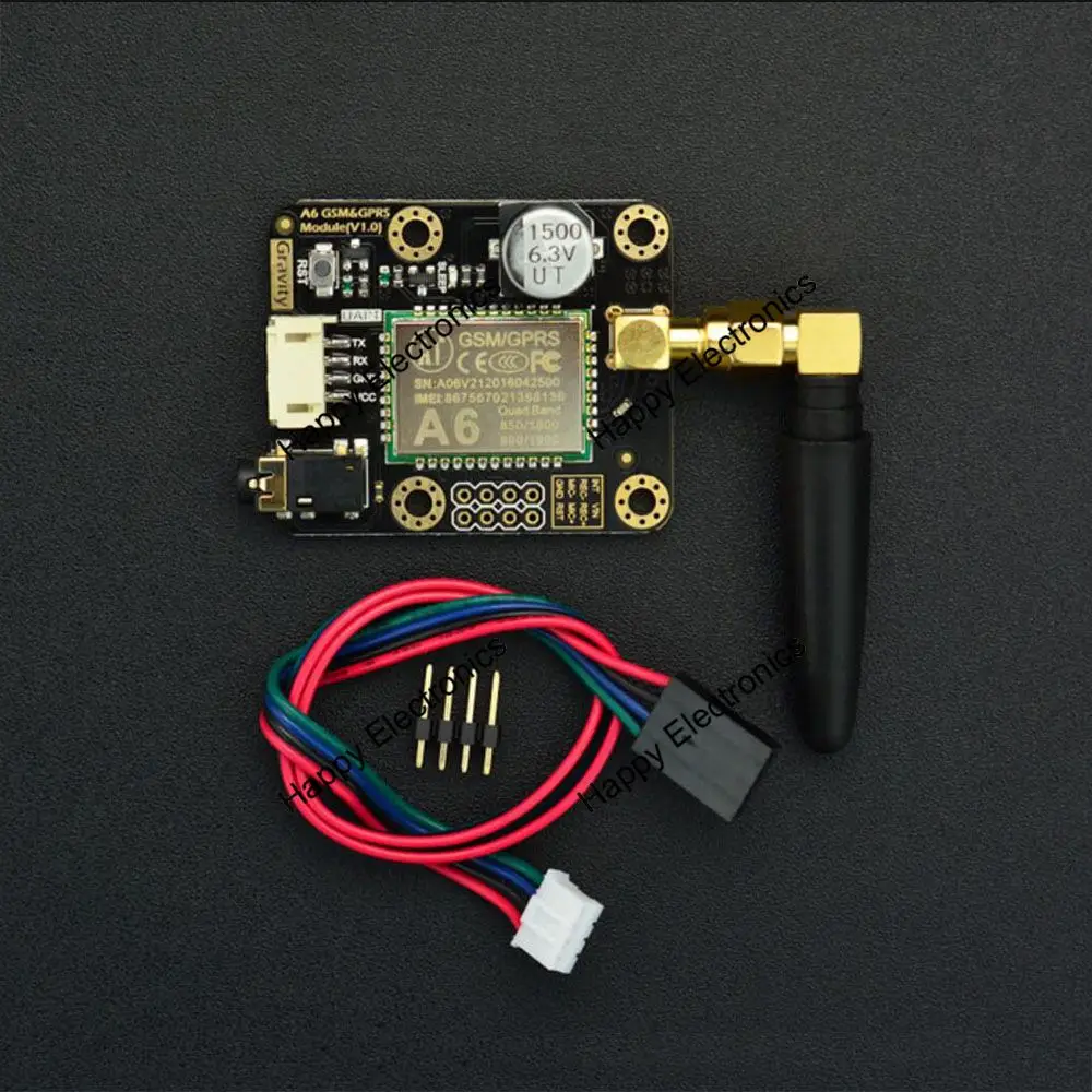 DFRobot Gravity Series UART A6 GSM& GPRS модуль для наружного Интернета вещей, совместимый с Arduino+ Raspberry Pi и т. Д