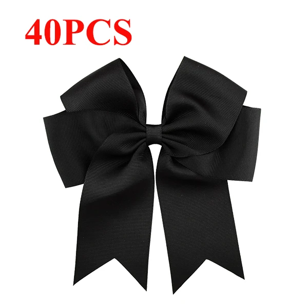 20 пар 6 дюймов большой Cheer Grosgrain ленты бант аксессуары для волос ручной работы Твердые Болельщицы банты для волос с аллигатором заколки для волос - Цвет: 4