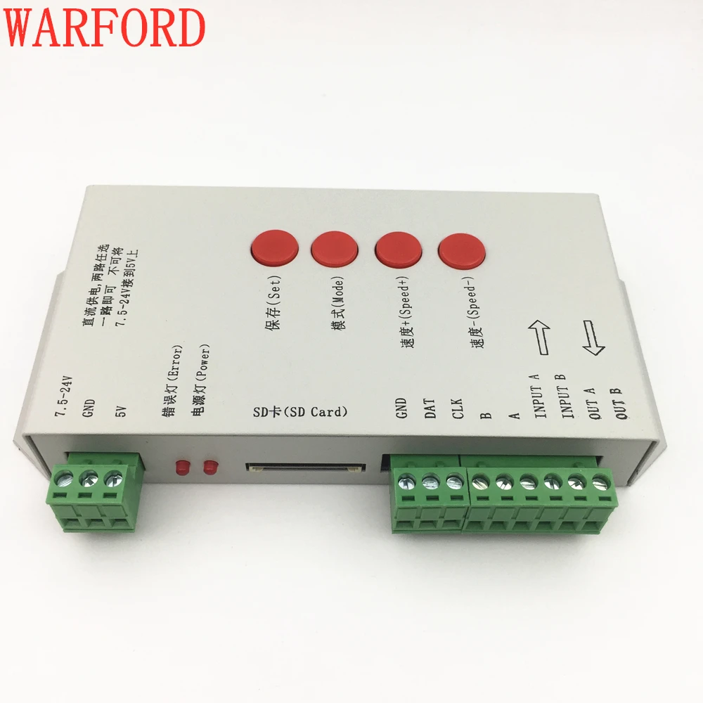 T1000S SD карты WS2801 WS2811 WS2812B LPD6803 светодиодный 2048 контроллер пикселей DC5 ~ 24 V T 1000S RGB