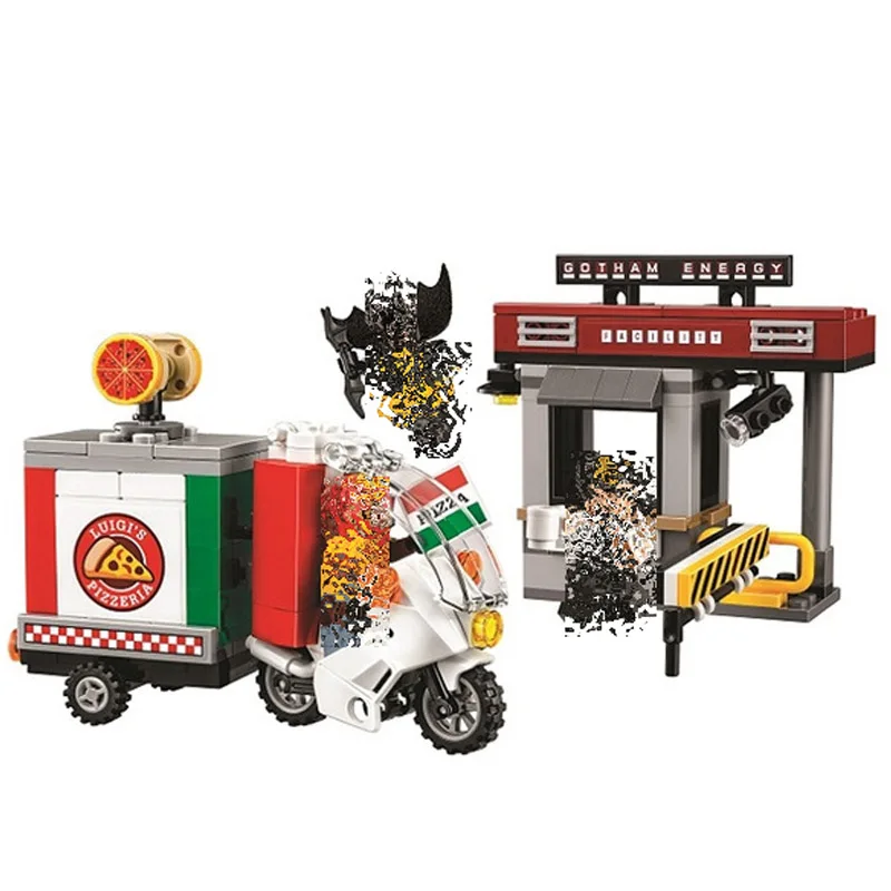 

Bela 10629 Genuine Bat-man Movie Series The Scarecrow Pizza Delivery Car Building Blocks education kid gift Compatible with Lgo
