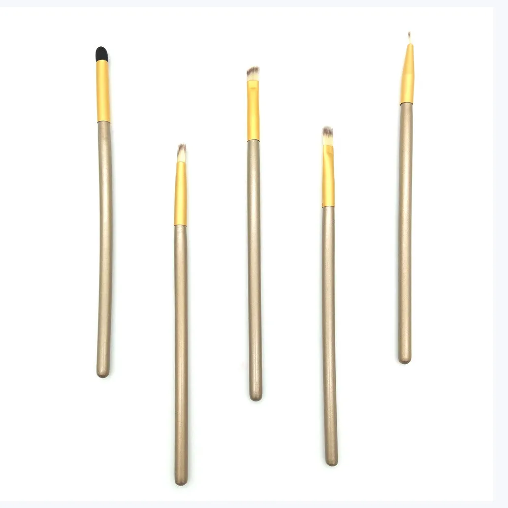 HAICAR 5Pcs Champagne Gold Cosmetic Brush Set Makeup Tool Kit Eye Shadow Foundation Powder Contour Eye Make up Wooden Brushes HAICAR 5Pcs Champagne Gold Cosmetic Brush Set Makeup Tool Kit Eye Shadow Foundation Powder Contour Eye Make up Wooden Brushes