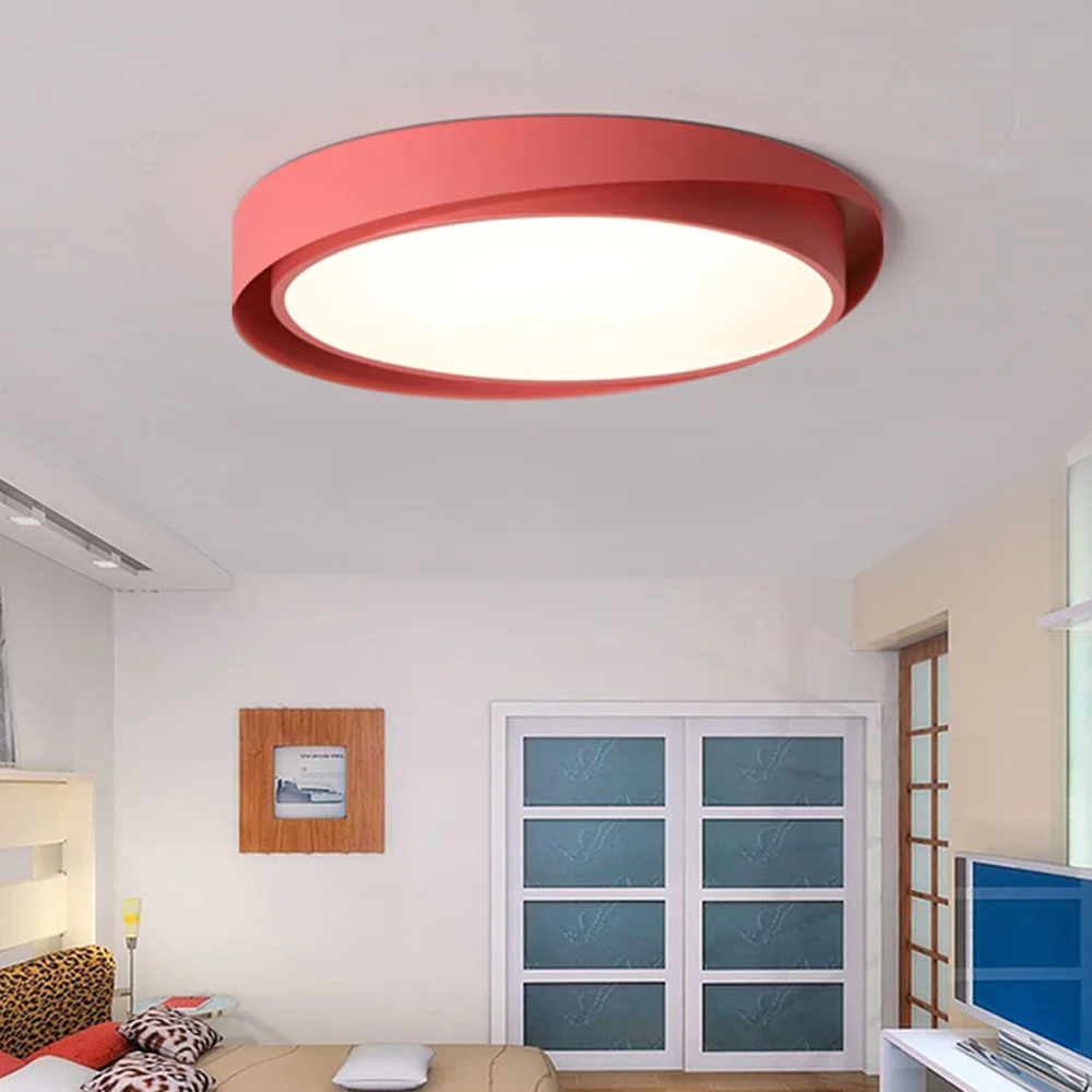 

Nordic color macaroon ceiling lamp creative children's room light bedroom round led minimalist modern ceiling lights LU8111625