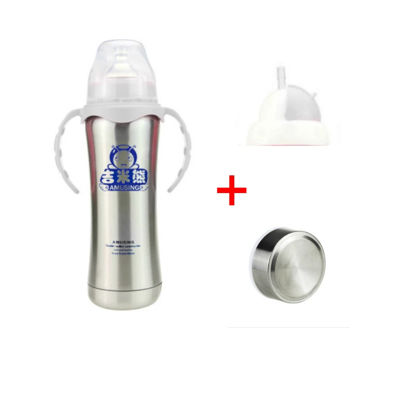 180ml Pink 180/240 мл одна бутылочка для кормления с тремя способами использования термос из нержавеющей стали детская и детская Вакуумная чашка для воды и молока - Цвет: 180ml Pink