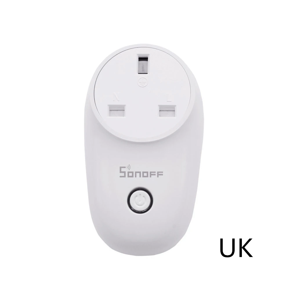 SONOFF S26 UK/EU type-F wifi умная розетка, светильник, розетка, таймер, 220 В, беспроводной пульт дистанционного управления Alexa Google Home