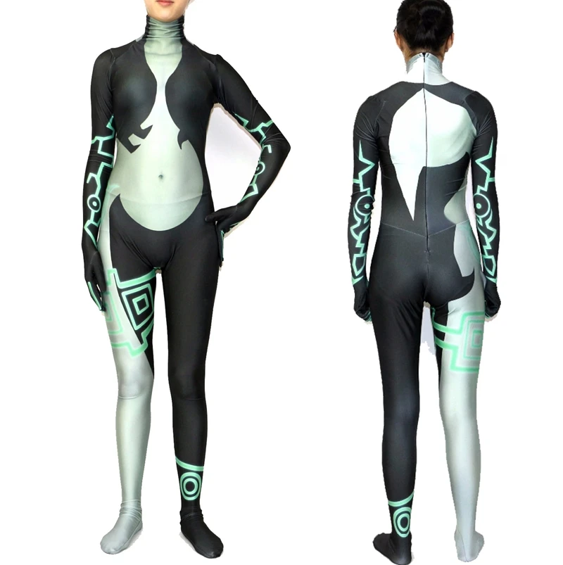 FOGIMOYA Women The Legend of Zelda Twilight Princess Cosplay Costume Midna Zentai Bodysuit Suit Jumpsuits Halloween