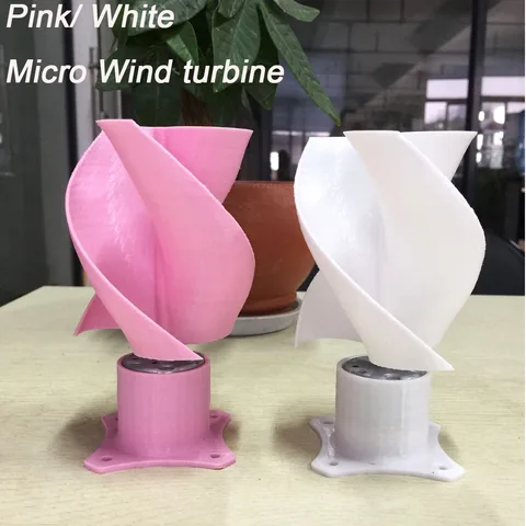 Moinho de Vento Rosa Diversão Micro Motor Pequeno Luzes Led Eixo Vertical Turbina Eólica Gerador Lâminas Conjunto Completo Faça Você Mesmo Cor dc