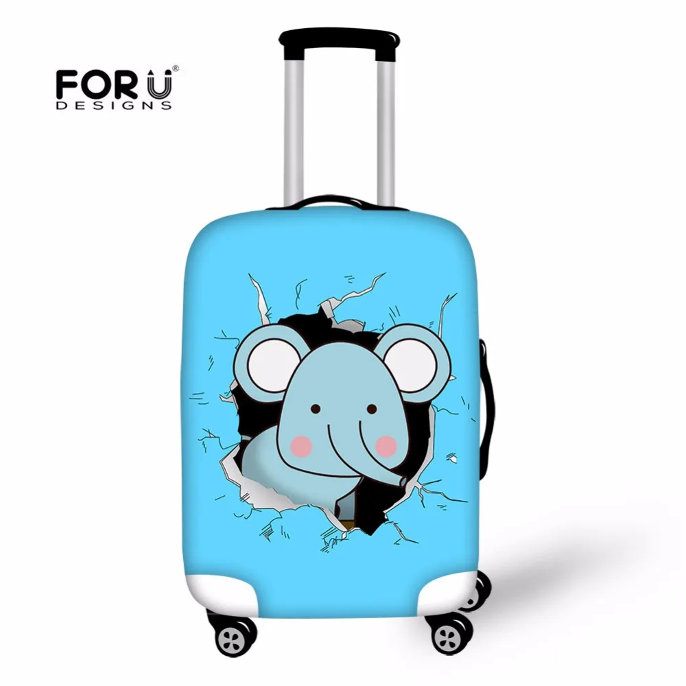 

FORUDESIGNS Elephant Kawaii Case Cover Suitcase Protective Covers Travel Cartoon Luggage Trunk Thick Covers for Kids Girls Boys