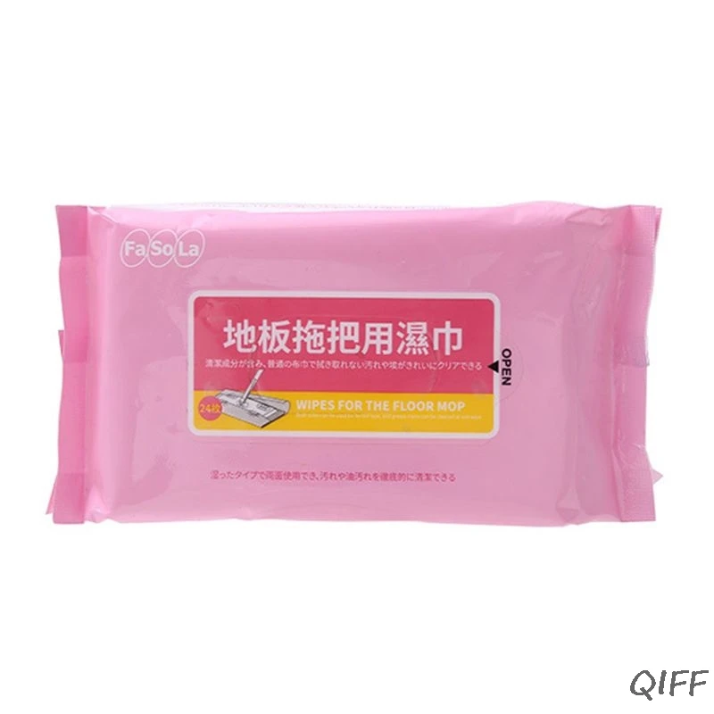 

24pcs/pack Disposable Floor Flat Wet Mop Paper Cloth Electrostatic Dust Removal Household Cleaning Tiles Marble