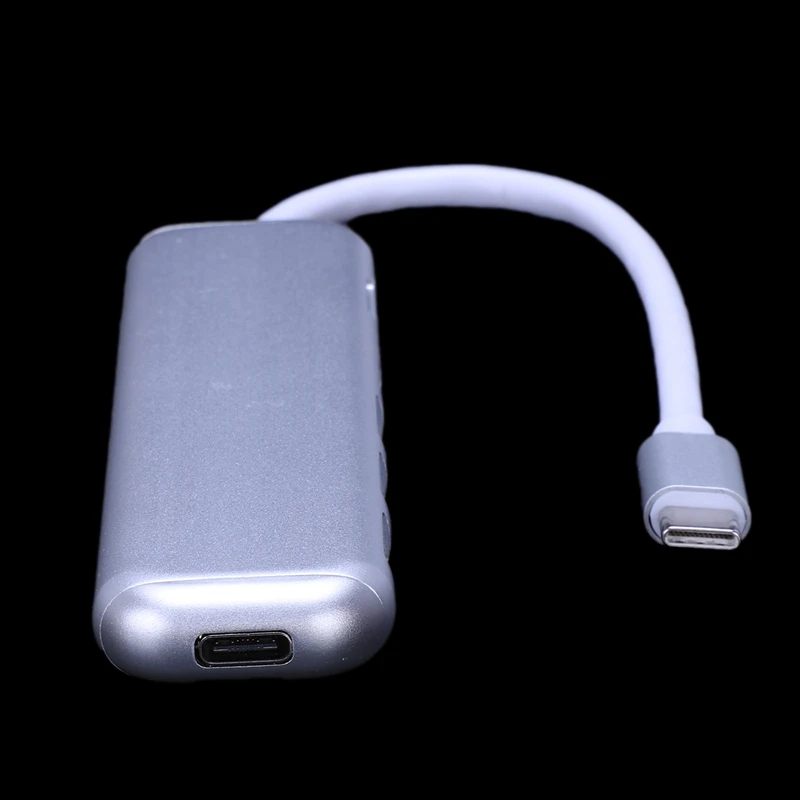 Портативный 7 в 1 type-C Usb 3,0 ступица из алюминиевого сплава адаптер с Pd быстрое зарядное устройство Sd/Tf Card Reader для ноутбука Macbook (серебро)