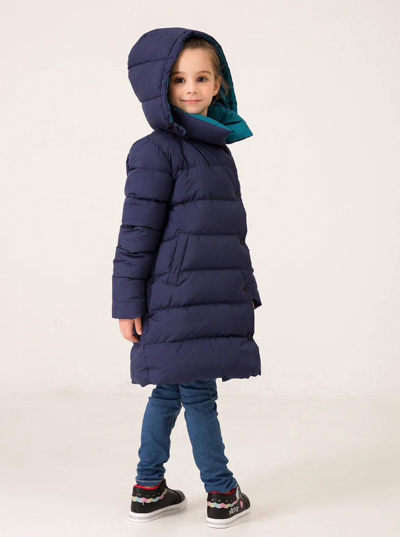 Kids Winter Jacket for Girls Winter Down Coat Teenage Girls Parkas Toddler Children Warm Long Hooded Outwear Size 6 8 10 12