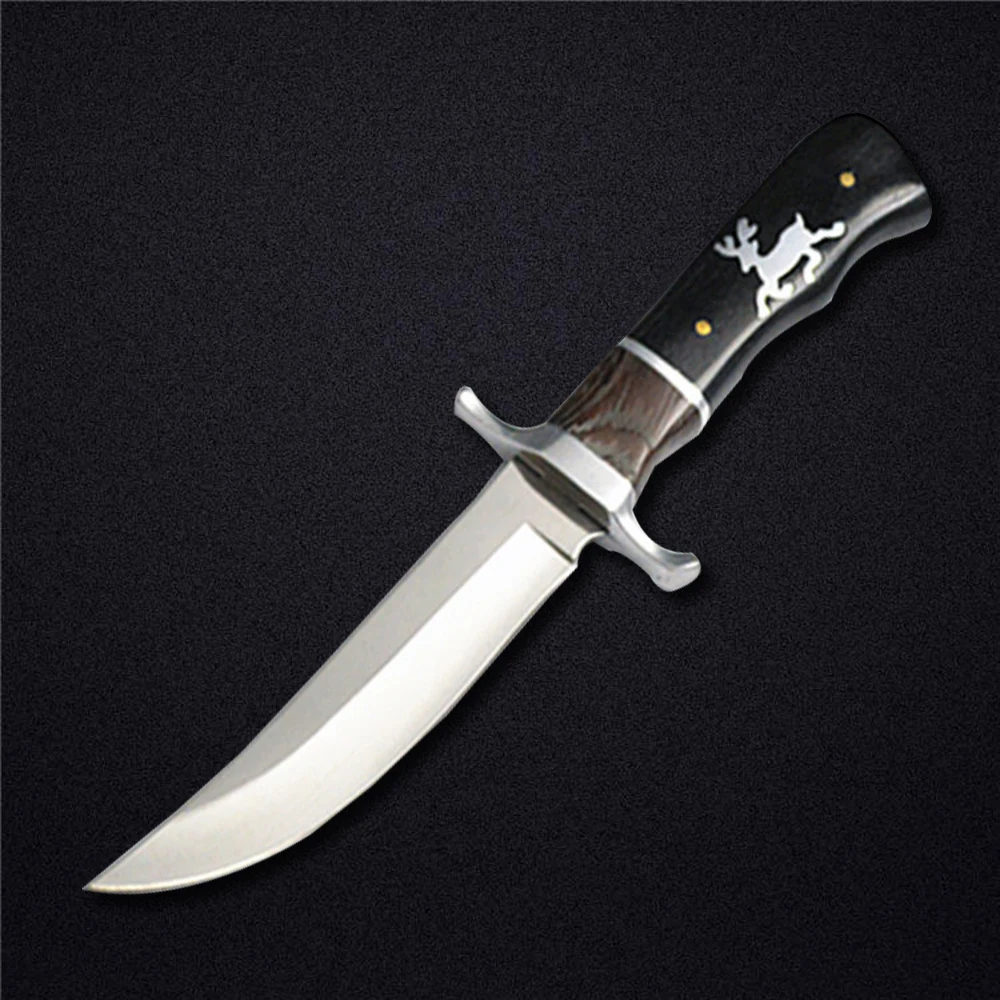 

ToughKeng 440C Stainless Steel Fixed Blade Hunting Knife Tactical Survival with Nylon Sheath Wilderness Adventure Knives
