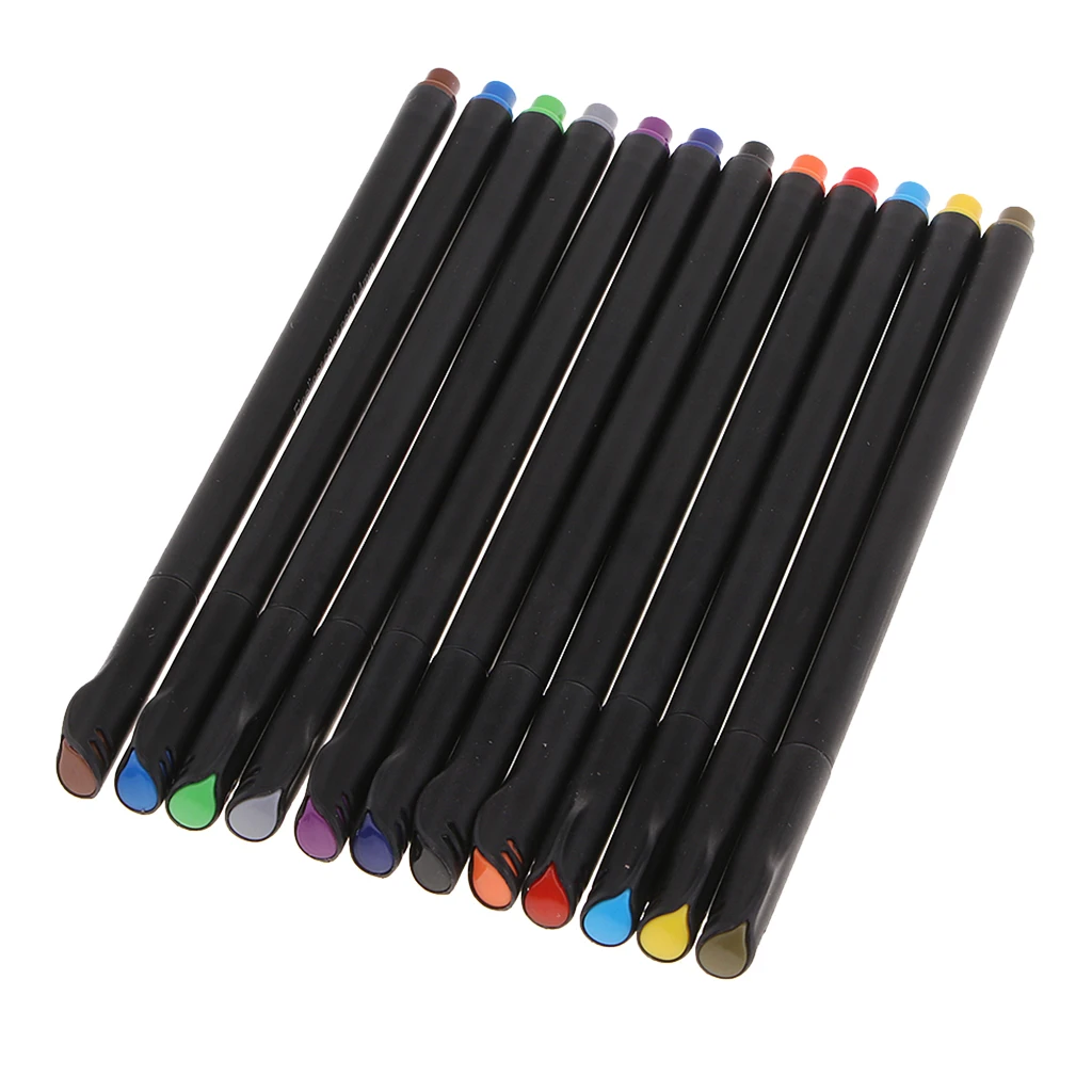 12Fineliner Color Pens Set,0.4mm Fine Line Colored Sketch Writing Drawing Pen for Journal Planner Coloring Book, Art Markers Pen