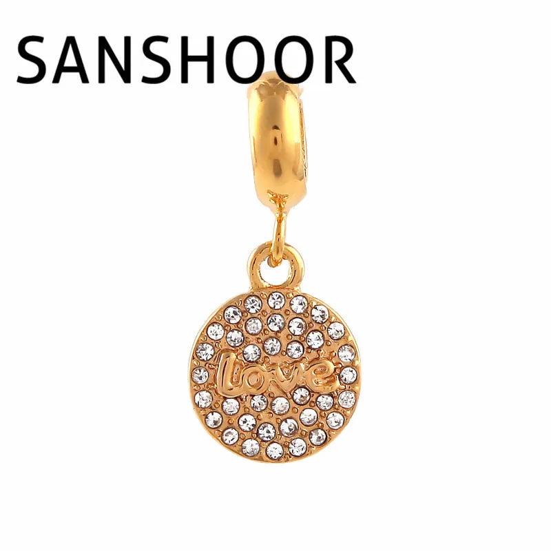 Sanshoor DIY любовь хрустальные подвески подходят для кожа warp браслет история Jewelry 1 шт.