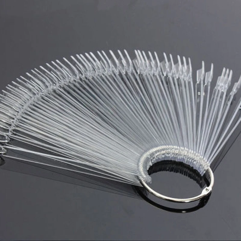 

50 Pieces False Display Nail Art Fan Wheel Polish Practice Tip Sticks Design Decor Set