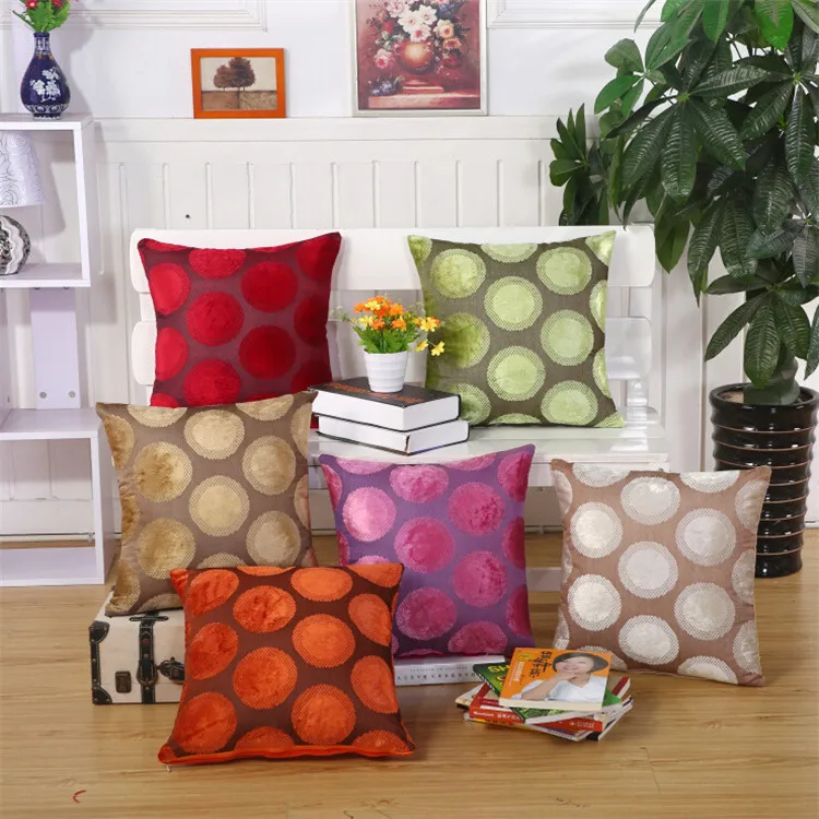 

43x43cm Polyester Fiber European Simple Endless Soft Sofa Cushion Cover Bedroom Living Room Throw Pillowcase