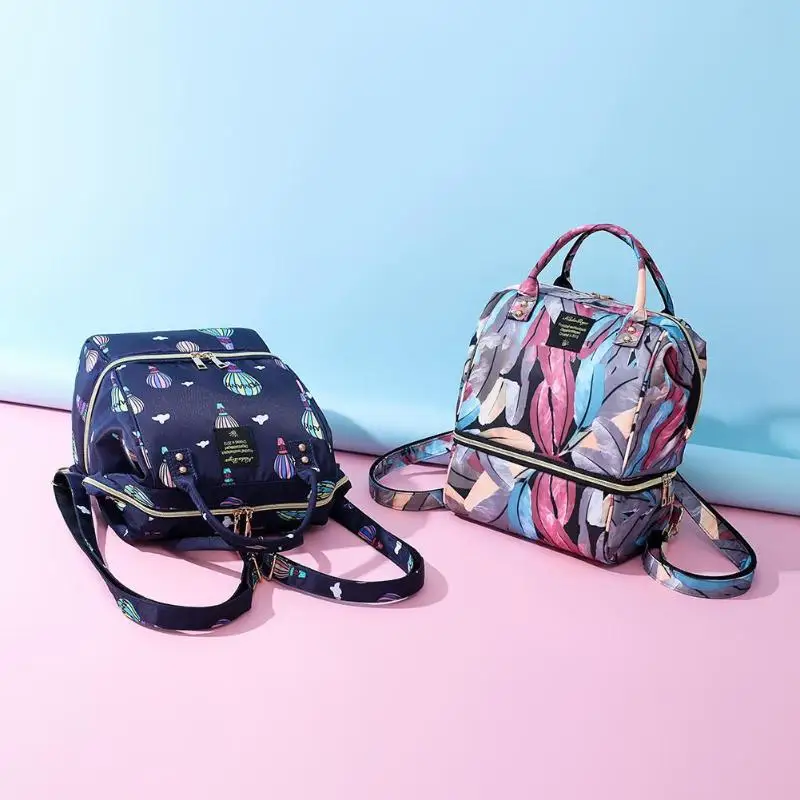 2019 Новая мода Водонепроницаемый сумка для беременных с принтом сумка для подгузников, мам и маленьких большой кормящих путешествия рюкзак