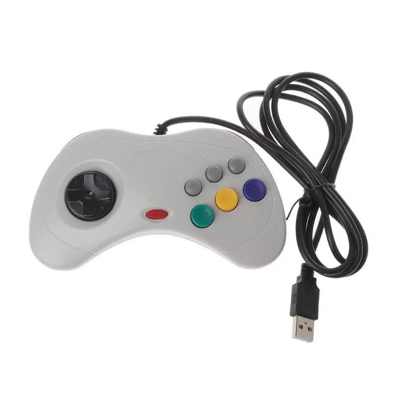 1 шт. USB классический геймпад проводной игровой контроллер Joypad для sega Saturn PC USB геймпад контроллер - Цвет: Белый