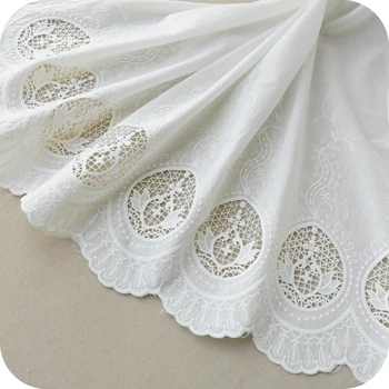 

Free shipping white cotton lace fabric,guipure lace for dress 140cm width -QX