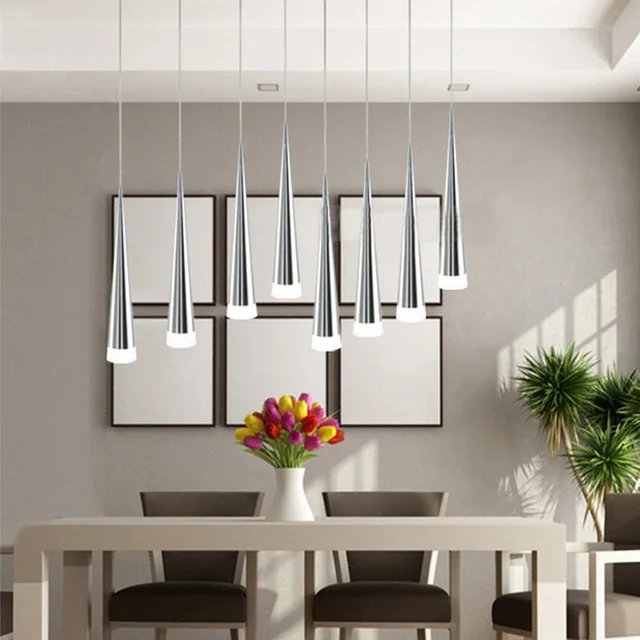 aluminum nordic conical dining room modern vintage industrial led chandelier european lighting hotel bar decoration