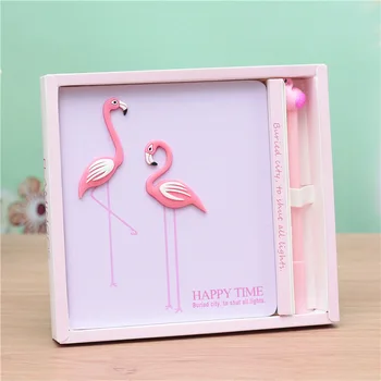 

Cute Stationery Diary Creative Flamingo Girl Heart Notebook Notepads Blank Hand Graffiti Wholesale School Supplies for Gifts