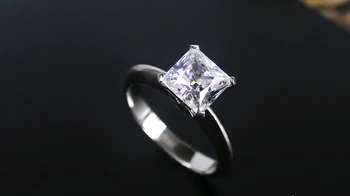 

1 Carat Solid 750 Gold Princess Cut Clever Test Positive Moissanite Anniversary Ring Statement Jewelry Gift For Sweatheat