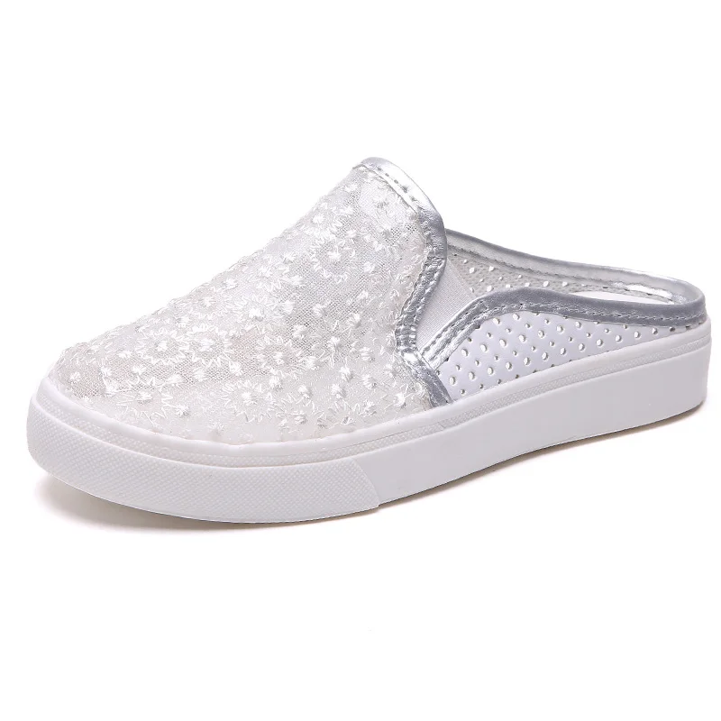 

Women Casual Slippers Mesh Breathable Spring Summer Flat Shoes Woman Platform Sandals Soft Bottom Slip On Female Casual Flats