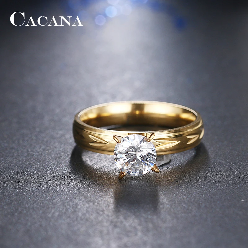 Женские кольца из нержавеющей стали CACANA модные ювелирные изделия Оптовая