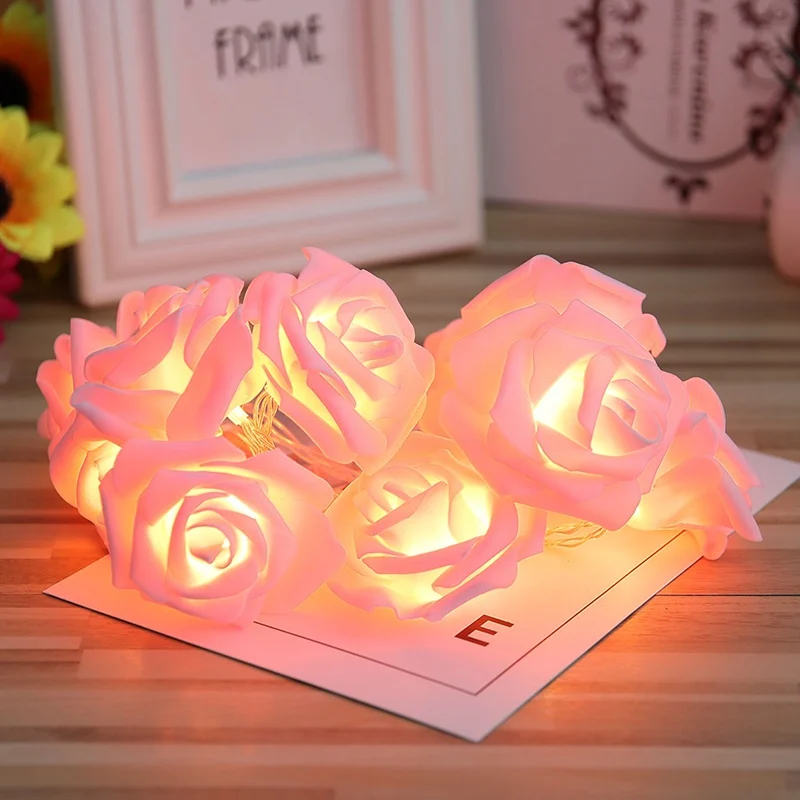 Flor do Feriado do Natal Luzes da Corda para Decoração de Casamento dos Namorados Conduziu a Lâmpada Sale Bateria Operado Led Rose 10 - 20 Hot 3 m 20 High Quality Luzes e Iluminação