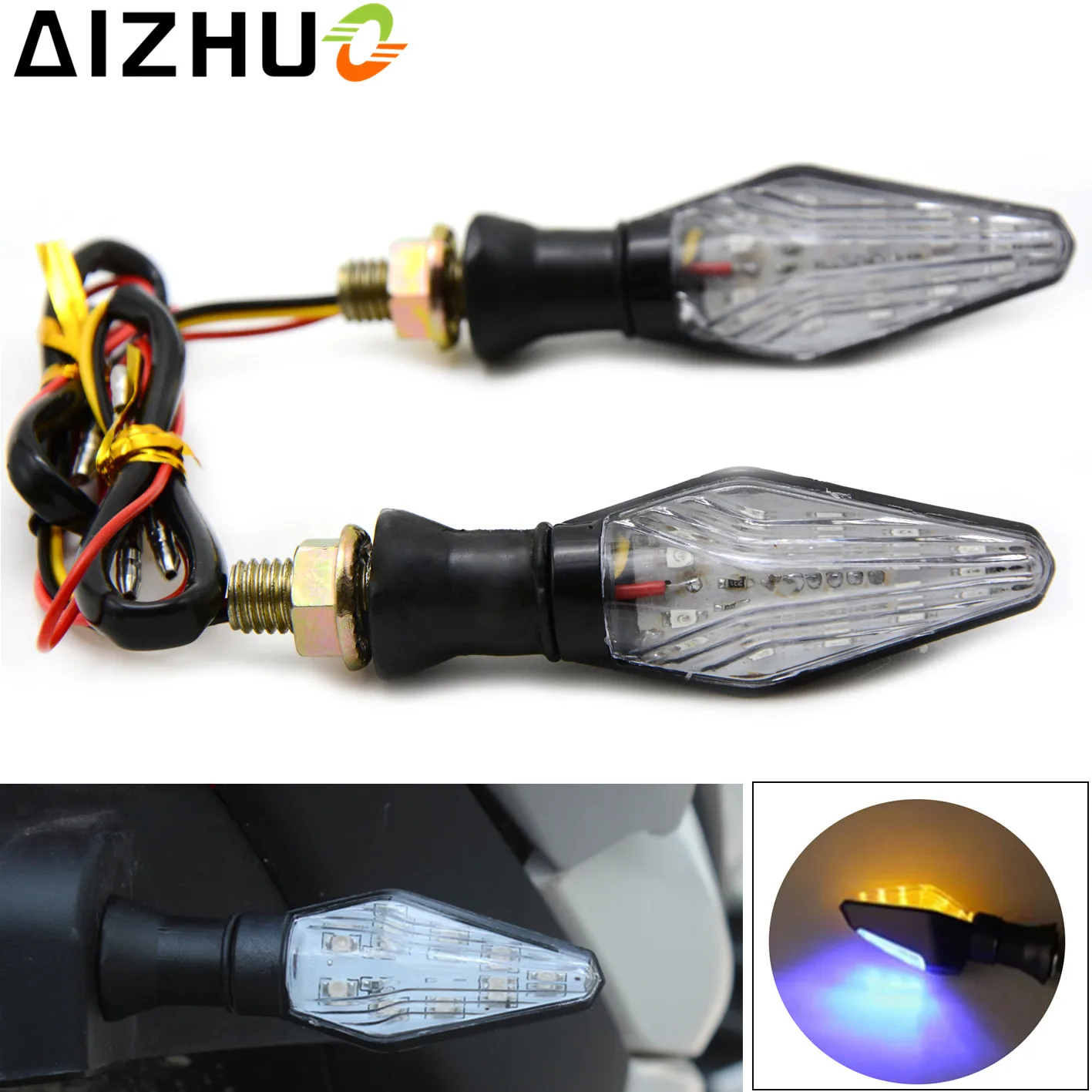 Two Light 12V Motorcycle Turn Signal Light LED Lamp Blinker For kawasaki ER6N ER6F Z650 Z750 Z800 Z900 Z1000SX Ninja 650 650R