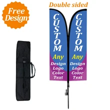 Dupla Face Bandeiras de Penas para o Negócio/Natal/Café/Cabeleireiro/Café Da Manhã/Inclui Kit Pólo + inground Spike + Carrybag