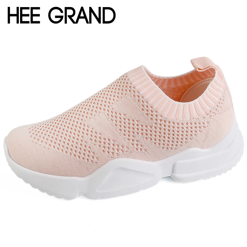 

HEE GRAND Stretch Fabric Platform Loafers Slip On Casual Flats Round Toe Comfort Creepers Women Flat Shoes 3 Colors XWD6781