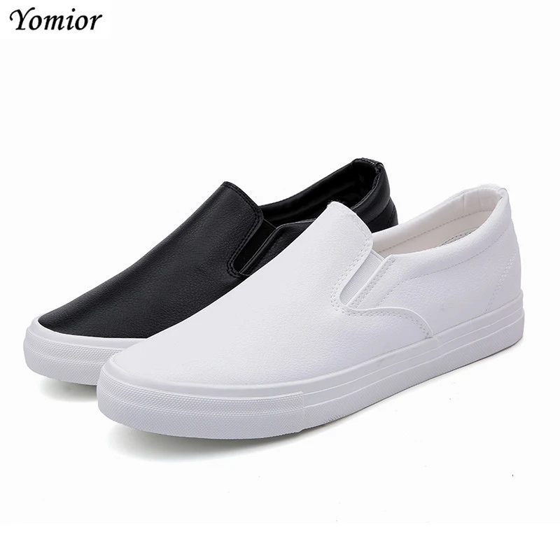 Yomior mocasines transpirables cordones para hombre, zapatos planos blancos de cuero informales, zapatillas blancas de verano, marca de lujo|Mocasines| - AliExpress