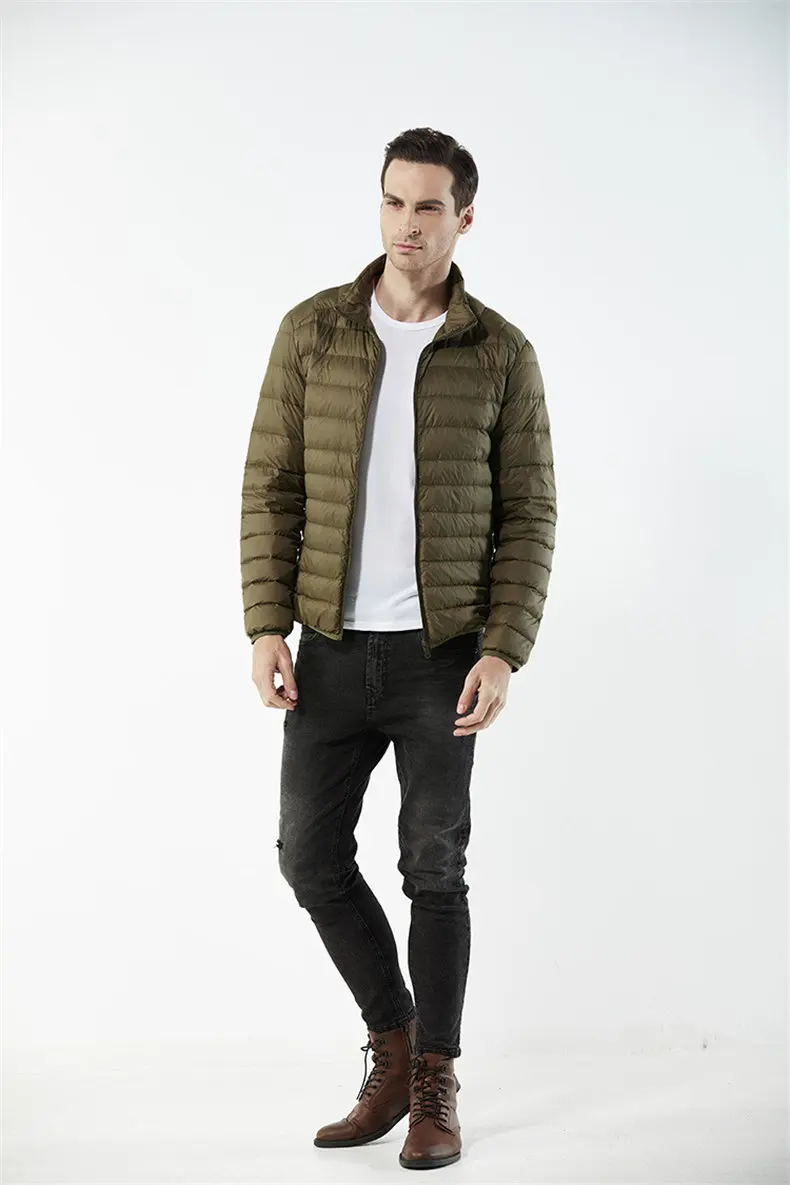 Customized White Duck Down Jacket Men Winter Ultralight Light Male Parka Coats Man Brand Clothing Water Resistant Outwear Autumn2