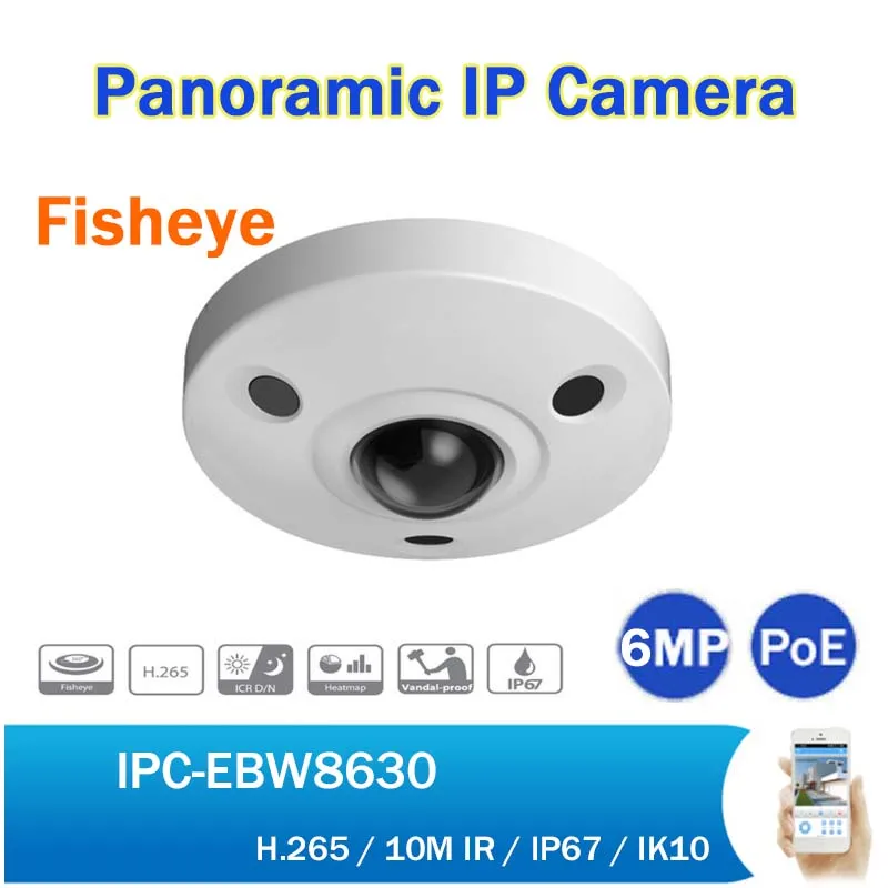 Оригинальный DH IPC-EBW8630 6MP панорамный Fisheye сети Камера H.265 видеонаблюдения 10 м ИК PoE наблюдения IP Камера с SD слот