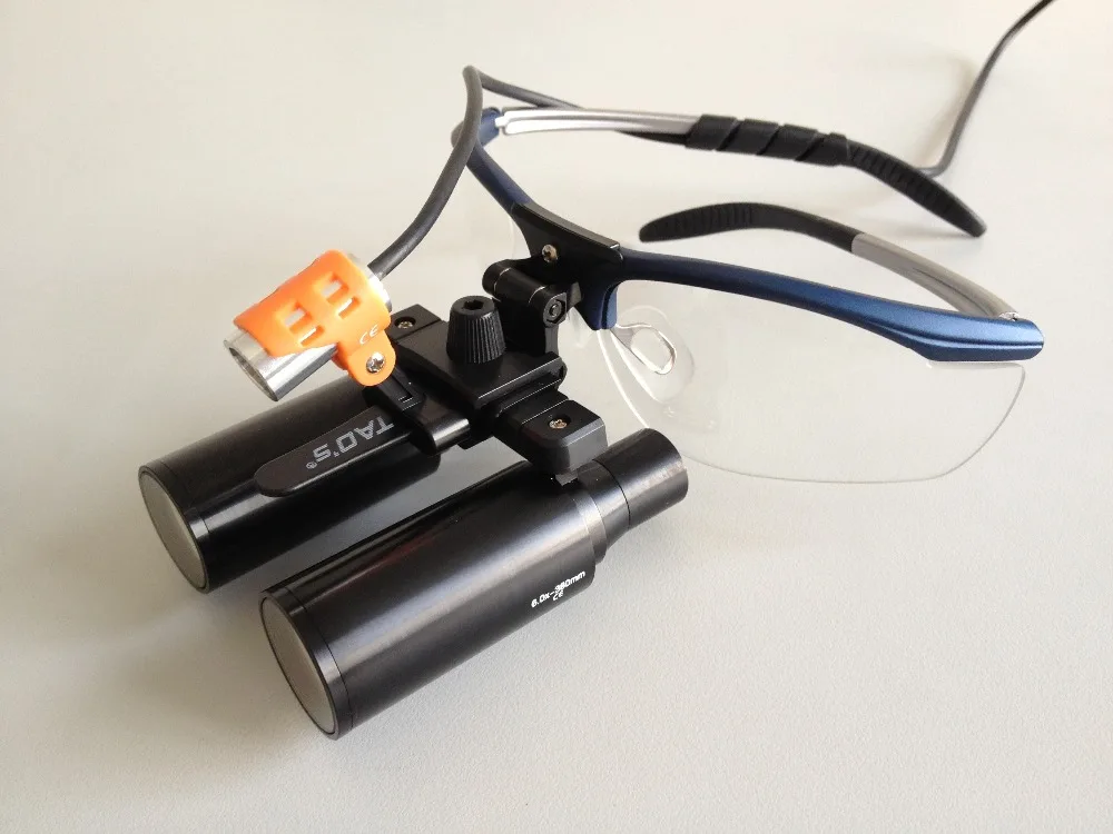 

Tao's 6.0X Magnification Pri's'ma'ti'x Binocular Medical Magnifier Dentistry with LED headlight with optometry insert lens