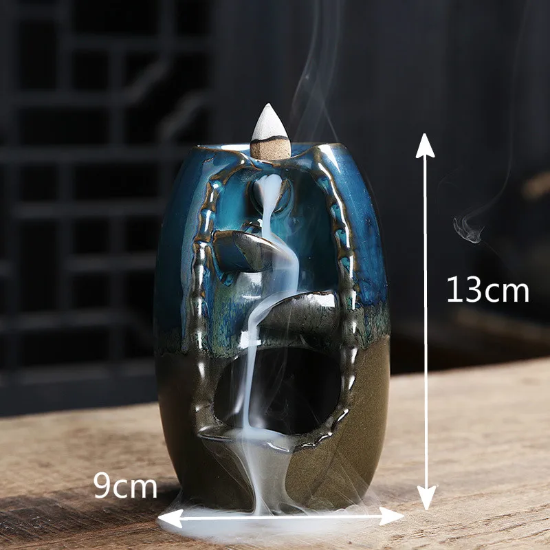 Backflow Ceramic Incense Burnerd Smoke Water Fall Down Mountain Handicraft Incense Censer Holder Home Decoration