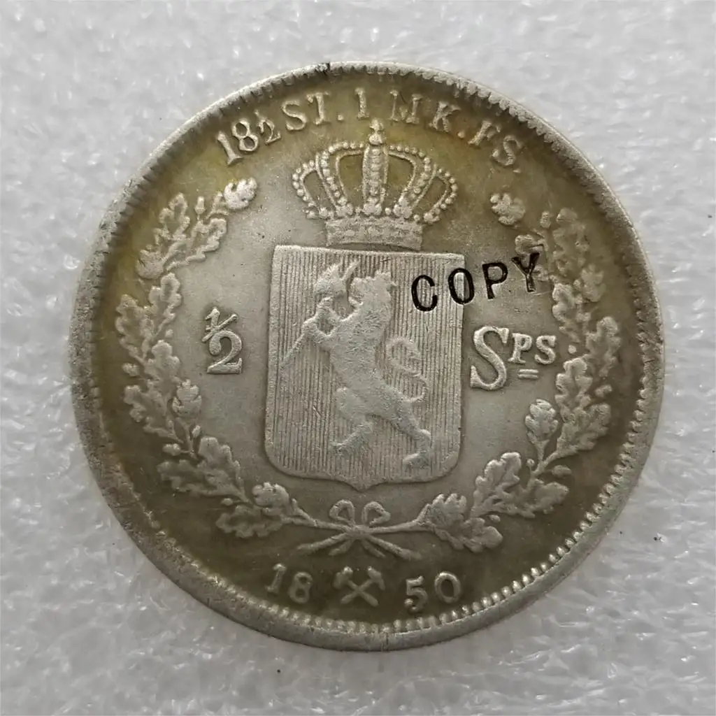 1850 Норвегия 1/2 SPECIE DALER копия памятных монет медаль коллекционные