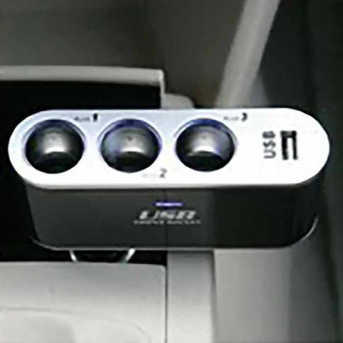 Автомобильный USB 90 градусов вертикальный штекер автомобильное зарядное устройство удлинитель разветвитель три розетки 12 В, и порт 5 В