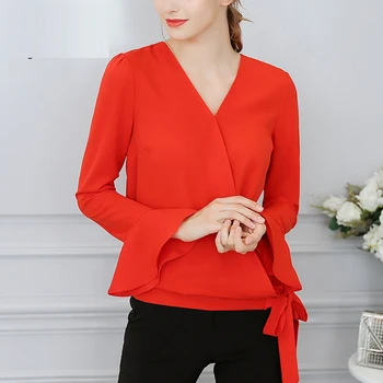 

New Women Spring Blouses Summer 2018 Fashion Sweet Cute Plus Size Solid Slim Long Sleeve Shirt Casual Shirts Female Sexy Tops
