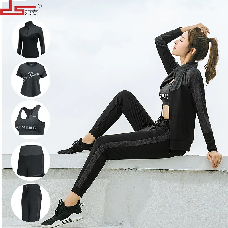 

Women 5PCS Running Yoga Set Training Sports Sets Female Workout Clothes Women Sportswear Gym Training Clothing