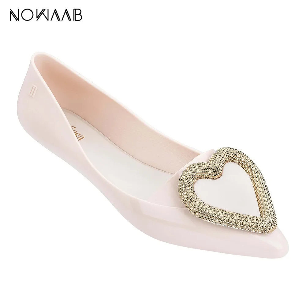 

Melissa Pointy Heart 2019 Women Flat Sandals Brand Melissa Women Jelly Shoes For Women Jelly Sandals Female Love Jelly Shoes