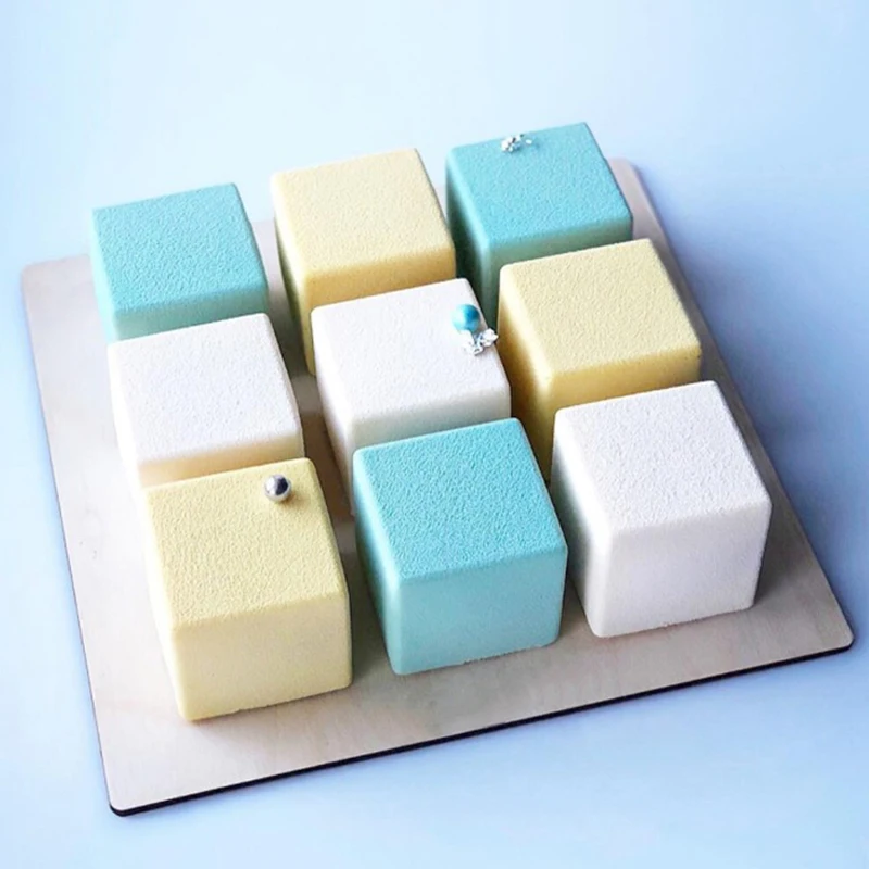 

8 Cavities Square Mousse Cake Silicone Mold Square Cube Chocolate Ice Cream Molds Dessert Baking Pastry Tools