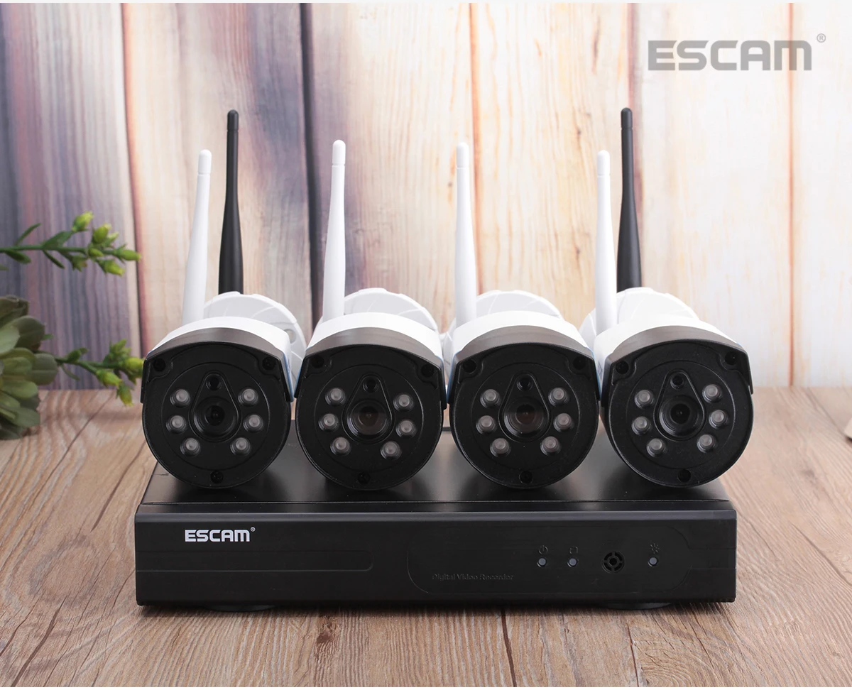 ESCAM WNK404 4CH 720 P Открытый ИК Видео беспроводной видеонаблюдения безопасности IP камера CCTV система NVR комплект